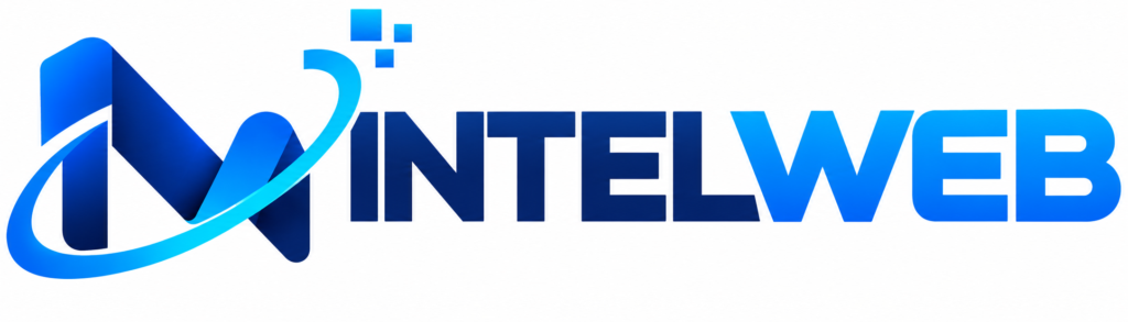 INTEL WEB Tecnologia, presença digital e crescimento para sua empresa.** A INTELWEB é uma empresa especializada em **criação de sites, desenvolvimento web, marketing digital e soluções para presença online**. Nossa missão é transformar ideias em experiências digitais profissionais, modernas e estratégicas. O símbolo da marca representa **conexão, inovação, movimento e crescimento**, enquanto os elementos digitais remetem à tecnologia e ao universo da internet. A identidade em tons de azul transmite **confiança, profissionalismo, segurança e inovação**. **INTELWEB — Sua empresa conectada ao futuro.**